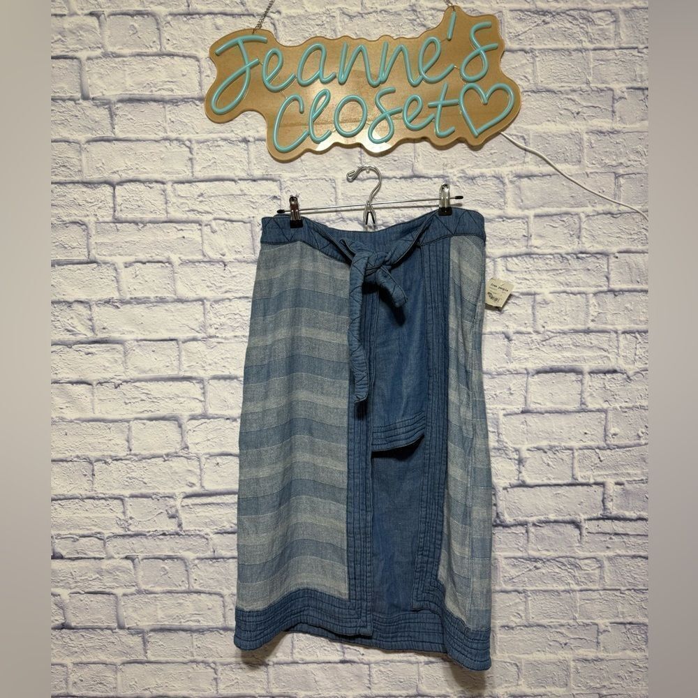 Free People OB466433 Farewell Party Wash Wrap Double the Fun Denim Skirt - $168 - Picture 2 of 11